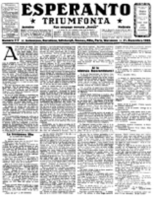 Esperanto Triumfonta : ǰurnalo internacia, universale, sendependa. 1922, no 117