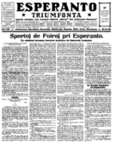 Esperanto Triumfonta : ǰurnalo internacia, universale, sendependa. 1923, no 125