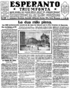 Esperanto Triumfonta : ǰurnalo internacia, universale, sendependa. 1923, no 126