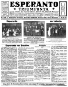 Esperanto Triumfonta : ǰurnalo internacia, universale, sendependa. 1923, no 129
