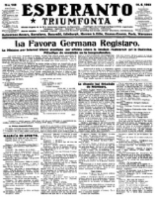 Esperanto Triumfonta : ǰurnalo internacia, universale, sendependa. 1923, no 140