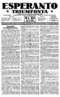 Esperanto Triumfonta : ǰurnalo internacia, universale, sendependa. 1923, no 154