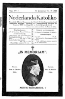 Nederlanda Katoliko. Jg. 4, no. 8 (Aug. 1913)
