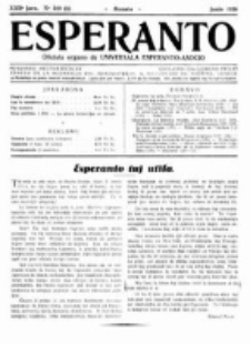 Esperanto : revuo internacia : oficiala organo de Universala Esperanto Asocio. Jaro 22, no 6=310 (Junio 1926)