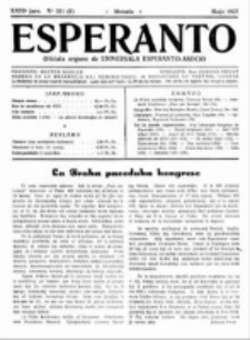 Esperanto : revuo internacia : oficiala organo de Universala Esperanto Asocio. Jaro 23, no 5=321 (Majo 1927)