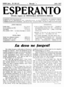 Esperanto : revuo internacia : oficiala organo de Universala Esperanto Asocio. Jaro 23, no 7=323 (Julio 1927)