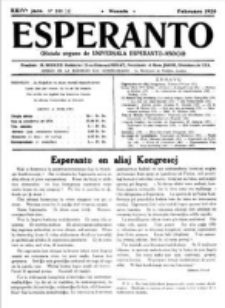 Esperanto : revuo internacia : oficiala organo de Universala Esperanto Asocio. Jaro 24, no 2=330 (Februaro 1928)