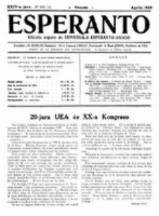 Esperanto : revuo internacia : oficiala organo de Universala Esperanto Asocio. Jaro 24, no 4=332 (Aprilo 1928)