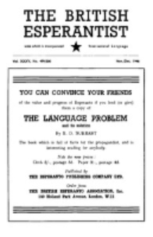 The British Esperantist : the official organ of the British Esperanto Association. Vol. 35, no 499/500 (November/December 1946)