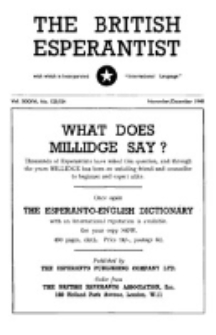 The British Esperantist : the official organ of the British Esperanto Association. Vol. 36, no 523/524 (November/December 1948)