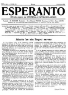 Esperanto : revuo internacia : oficiala organo de Universala Esperanto Asocio. Jaro 26, no 2=354 (Februaro 1930)