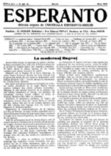 Esperanto : revuo internacia : oficiala organo de Universala Esperanto Asocio. Jaro 26, no 5=357 (Majo 1930)