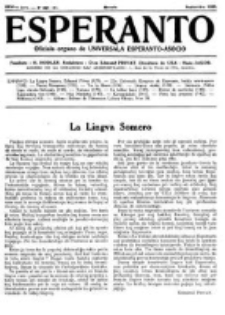 Esperanto : revuo internacia : oficiala organo de Universala Esperanto Asocio. Jaro 26, no 9=361 (Septembro 1930)