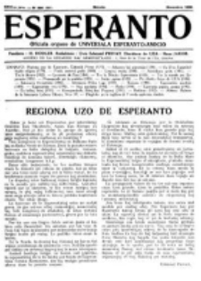 Esperanto : revuo internacia : oficiala organo de Universala Esperanto Asocio. Jaro 26, no 12=364 (Decembro 1930)