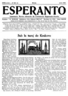 Esperanto : revuo internacia : oficiala organo de Universala Esperanto Asocio. Jaro 27, No 6=370 (Junio 1931)