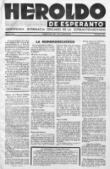 Heroldo de Esperanto : neŭtrale organo la Esperanto-modavo. Jarkolekto 22 (1946), nr 2=1051 (25 majo)