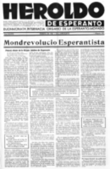 Heroldo de Esperanto : neŭtrale organo la Esperanto-modavo. Jarkolekto 23 (1947), nr 14=1073 (1 augusto)