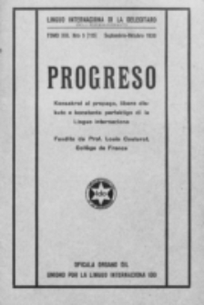 Progreso : oficala organo dil Uniono por la apliko e propago de la Linguo Internaciona (Ido). Tomo 13, nro. 5=113 (Septembro-Oktobro 1936)