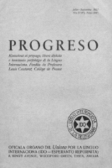 Progreso : oficala organo dil Uniono por la apliko e propago de la Linguo Internaciona (Ido). Tomo 14, nro. 3=117 (Julio-Septembro 1937)