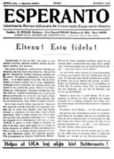 Esperanto : revuo internacia : oficiala organo de Universala Esperanto Asocio. Jaro 27, Speciala numero (Novembro 1931)