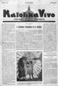 Katolika Vivo : informiga gazeto internacia. 1 Jaro (1931), no 1 (4 Januaro)