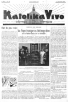 Katolika Vivo : informiga gazeto internacia. 1 Jaro (1931), no 22 (8 Novembro)