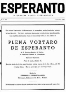 Esperanto : revuo internacia : oficiala organo de Universala Esperanto Asocio. Jaro 40, no 504 (Oktobro 1947)