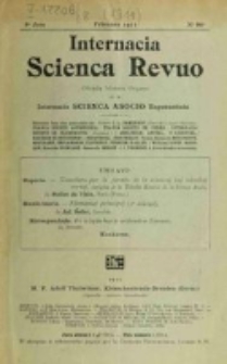Internacia Scienca Revuo : monata organo en Esperanto. Jaro 8, no. 86 (1911)