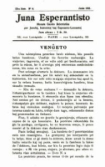 Juna Esperantisto : ilustrita gazeto beletristika por la Junuloj, Instruistoj kaj Esperanto-Lernantoj.Jaro 9, no. 6 (1911)