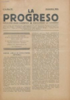 La Progreso : ĉeĥoslavaka organo esperantista : československ list esperantsky. Jaro 5, nro 10 (Decembro 1922)