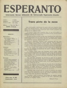 Esperanto : revuo internacia : oficiala organo de Universala Esperanto Asocio. Jaro 29, no 2=390 (Februaro 1933)