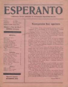 Esperanto : revuo internacia : oficiala organo de Universala Esperanto Asocio. Speciala numero (Novembro 1933)