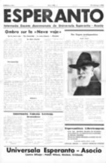Esperanto : revuo internacia : oficiala organo de Universala Esperanto Asocio. Jaro 34, no 458 (28 Februaro 1938)