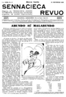 Sennacieca Revuo : organo de la Tutmonda Laboristaro. Nova Serio, Jaro 1 , no. 9 (10 Novembro 1933)