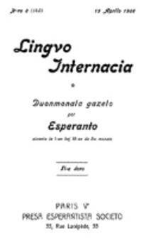 Lingvo Internacia : monata gazeto por la lingvo esperanto. Jaro 11, n-ro. 8=140 (15 Aprilo 1906)