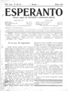 Esperanto : revuo internacia : oficiala organo de Universala Esperanto Asocio. Jaro 19, no 3=290 (Marto 1923)