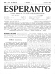 Esperanto : revuo internacia : oficiala organo de Universala Esperanto Asocio. Jaro 19, no 1=269 (Januaro 1923)