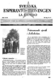 Lâ Espero : officiellt organ för Svenska Esperanto-Förbundet (S.E.F.) : organ för Esperanto-rörelsen i Sverige. Arg. 31, nr 7 (Juli 1943)