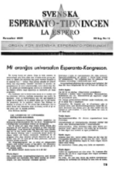 Lâ Espero : officiellt organ för Svenska Esperanto-Förbundet (S.E.F.) : organ för Esperanto-rörelsen i Sverige. Arg. 32, nr 11 (November 1944)