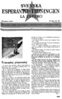 Lâ Espero : officiellt organ för Svenska Esperanto-Förbundet (S.E.F.) : organ för Esperanto-rörelsen i Sverige. Arg. 34, nr 12 (December 1946)
