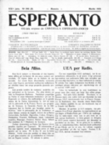 Esperanto : revuo internacia : oficiala organo de Universala Esperanto Asocio. Jaro 21, no 3=295 (Marto 1925)