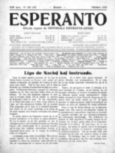 Esperanto : revuo internacia : oficiala organo de Universala Esperanto Asocio. Jaro 21, no 10=302 (Oktobro 1925)