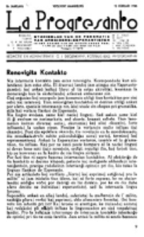 La Progresanto : studieblad van de Federatie van Arbeiders-Esperantisten in het Gebied van de Nederlandse Taal. Jaargang 8 (15 Februari 1946)