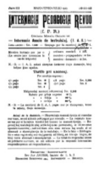 Internacia Pedagogia Revuo : oficiala organo de la Internacia Asocio de Instruistoj. Jaro 3, nro 10/11/12 (Majo-Junio-Julio 1913)