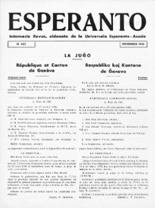Esperanto : revuo internacia : oficiala organo de Universala Esperanto Asocio. Jaro 32, no 11=432 (Novembro 1936)