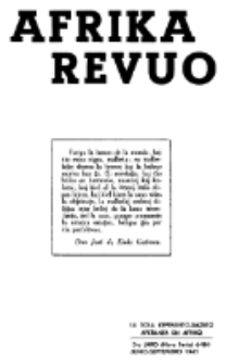 Afrika Revuo : la sola Esperanto-gazeto aperanta en Afriko : esperanto-gazeto por ĉiuj. Jaro 3 (nova serio), No 6-9 (Junio-Septembro 1947)