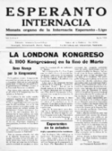 Esperanto Internacia : monata organo de la Internacia Esperanto-Ligo. Vol. 2, No 4 (aprilo 1938)