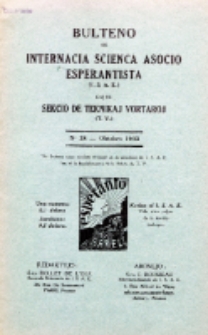 Bulteno de Internacia Scienca Asocio Esperantista (I.S.A.E) kaj de Sekcio de Teknikaj Vortaroj (T.V.). No 28 (Oktobro 1932)