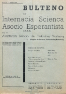 Bulteno de Internacia Scienca Asocio Esperantista (I.S.A.E) kaj de Sekcio de Teknikaj Vortaroj (T.V.). No 57 (Majo 1939)