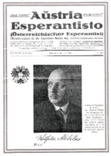 Aŭstria Esperantisto : oficiala organo de Aŭstria Esperanto-Asocio = Österreichischer Esperantist. Jaro 12, n-ro 7 (Julio 1935)